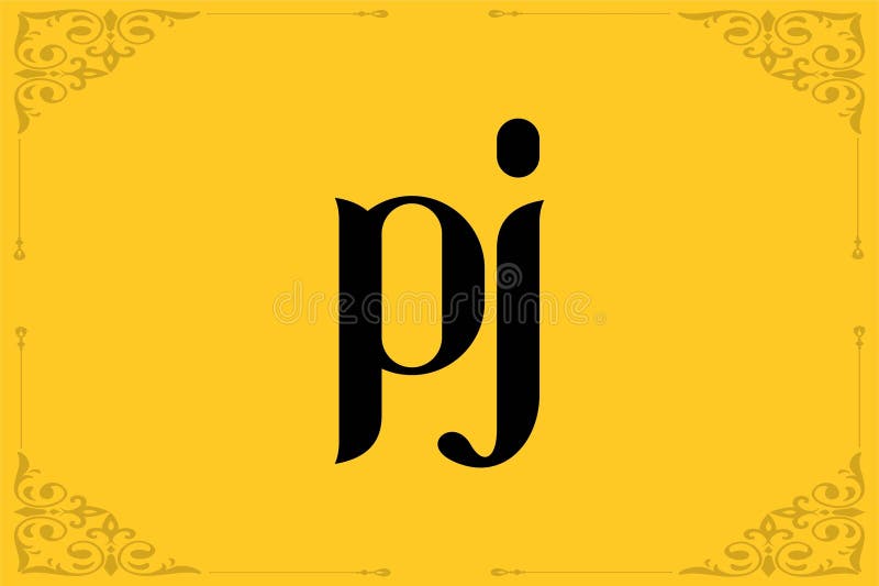 PJ abstrakt lyxlogotyp stock illustrationer