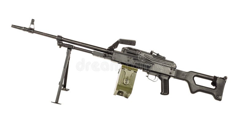 PKM machine gun on a white background. russian weapon