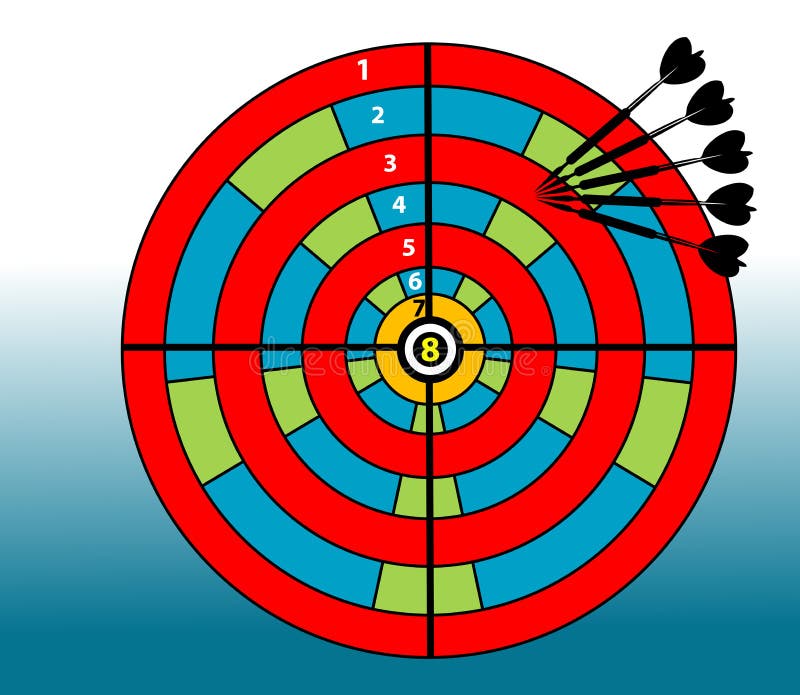 Alvo colorido ilustração do vetor