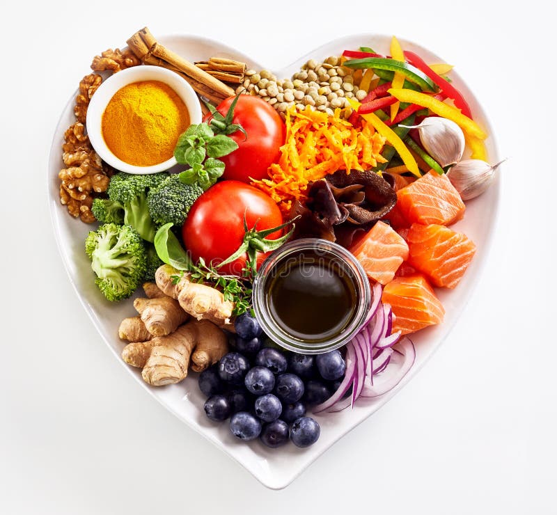 placa Coração-dada forma de alimentos saudáveis do coração