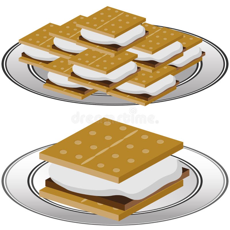 Placa De Graham Cracker Smores Ilustración del Vector Ilustración de