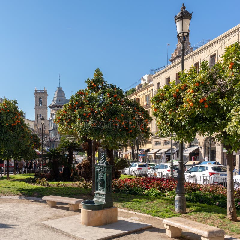 Placa De La Reina in Valencia Spain on February 27, 2019. Unidentified