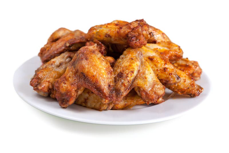 Placa de las alas de pollo deliciosas de la barbacoa imagen de archivo libre de regalías