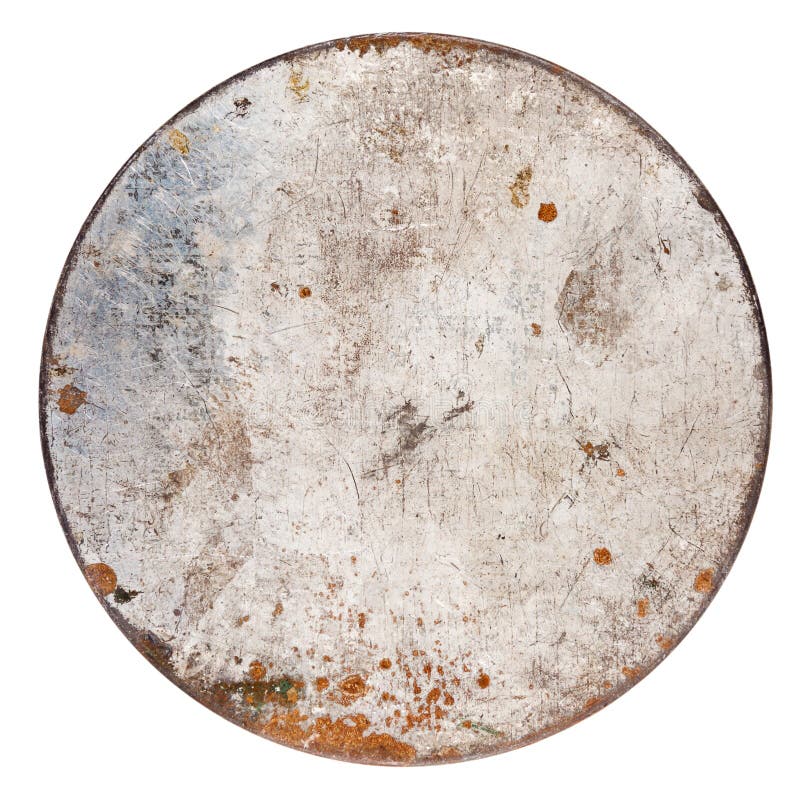 Placa de metal redonda oxidada