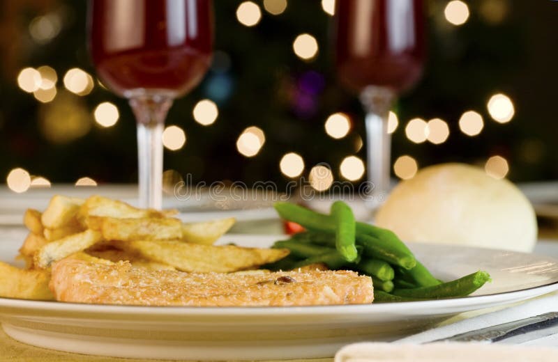 Plato de salmón frito delicioso imágenes de archivo libres de regalías