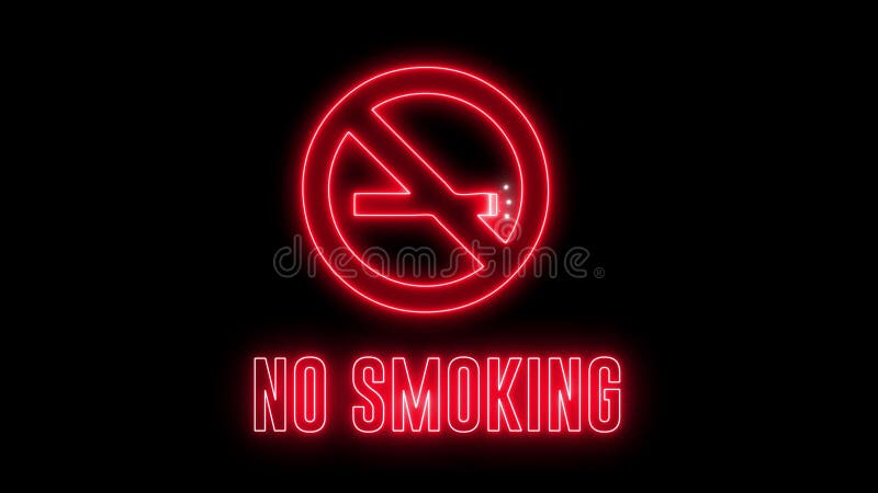 Placa de sinalização neon 'NO SMOKING'