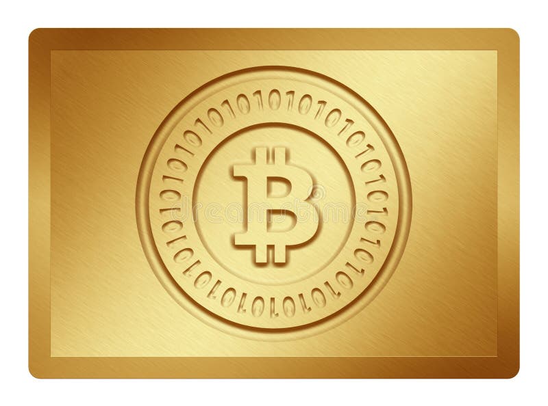 Placa dourada de Bitcoin imagem de stock Placa dourada de Bitcoin imagem de stock