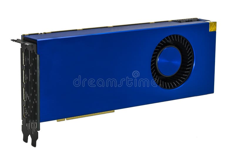Placa gr?fica para o cryptocurrency de minera??o no fundo branco isolado foto de stock Placa gr?fica para o cryptocurrency de minera??o no fundo branco isolado foto de stock