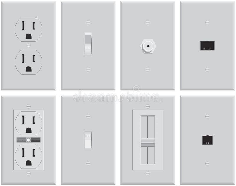 Placas eléctricas de la pared libre illustration Placas eléctricas de la pared libre illustration
