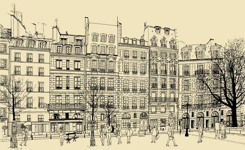 Place Dauphine illustration royalty free illustration Place Dauphine illustration royalty free illustration