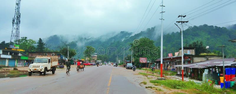 Place du marché aux gens de la route de beauté naturelle Arunachal photos stock Place du marché aux gens de la route de beauté naturelle Arunachal photos stock