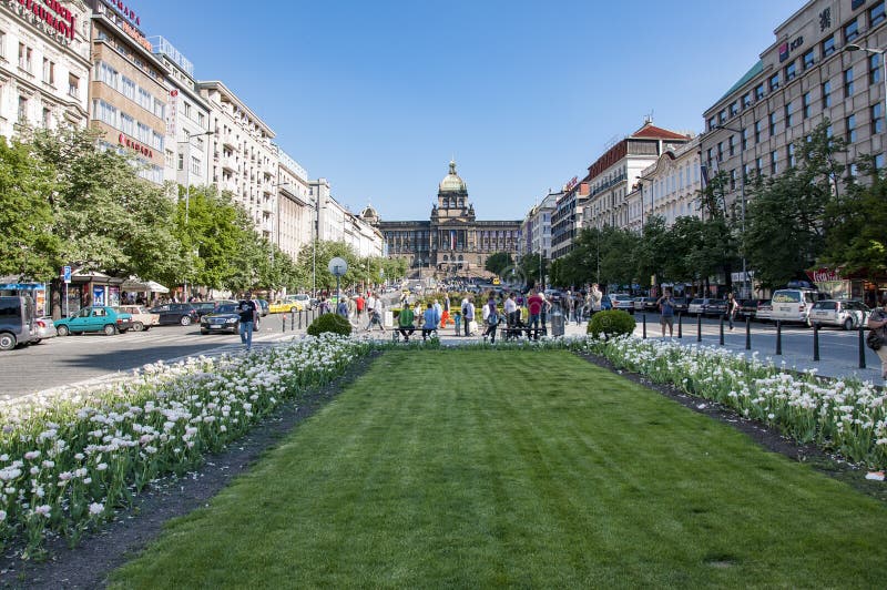 Place Prague, République Tchèque de St Venceslao photo libre de droits Place Prague, République Tchèque de St Venceslao photo libre de droits