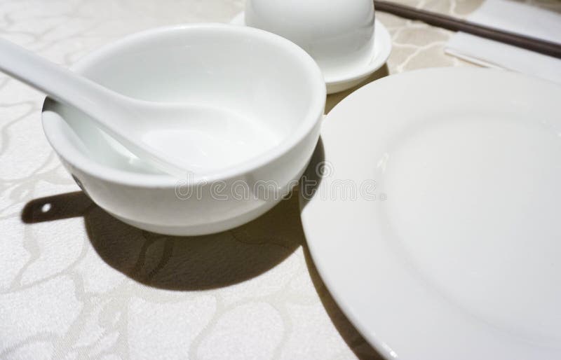 Place Setting with Bowl and Plates Stock Image Image of fork, elegant