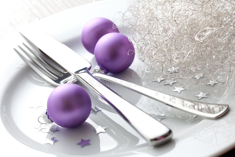 Place setting with christmas