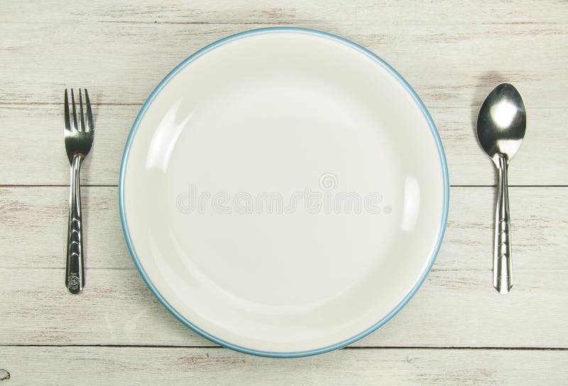 Place Setting with Plate,spoon,fork. Stock Photo Image of view, knife