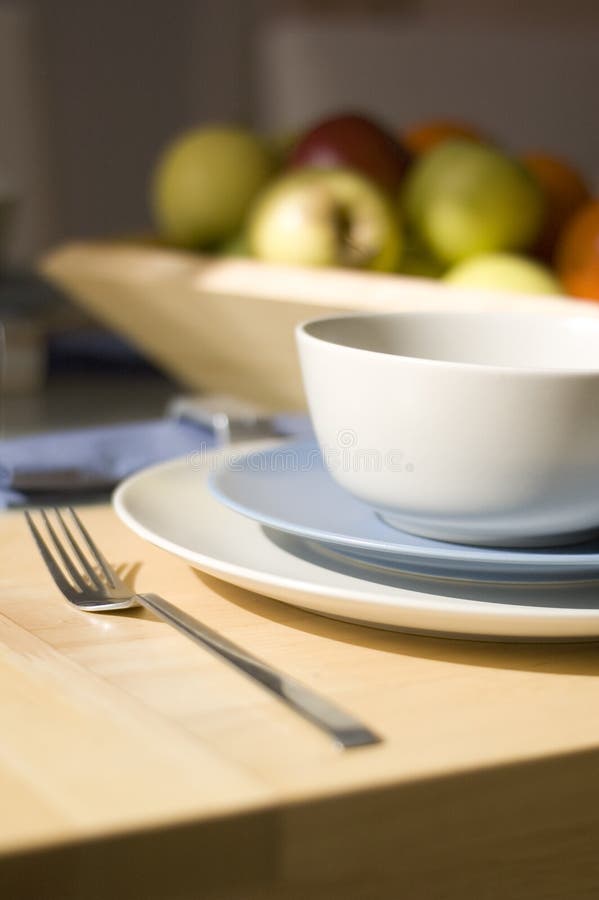 Place setting with shallow depth of field