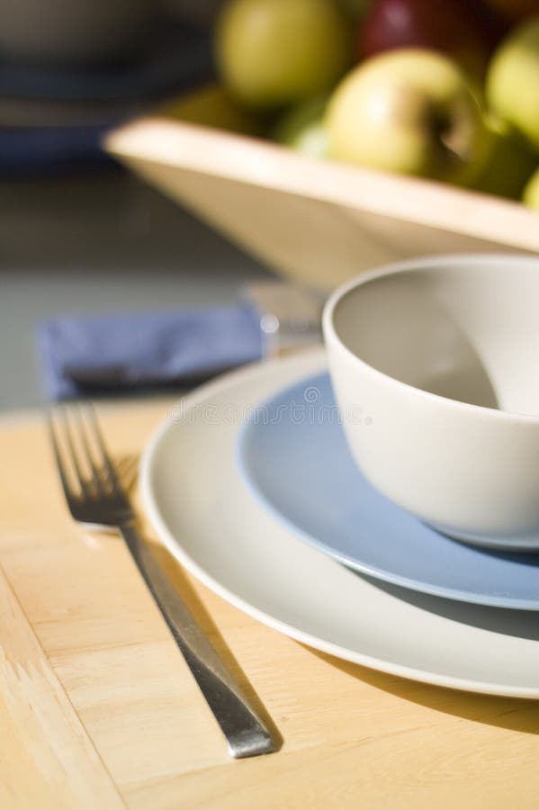 Place setting with shallow depth of field