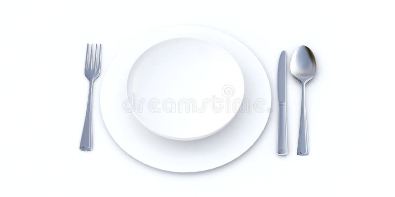 Place setting on white