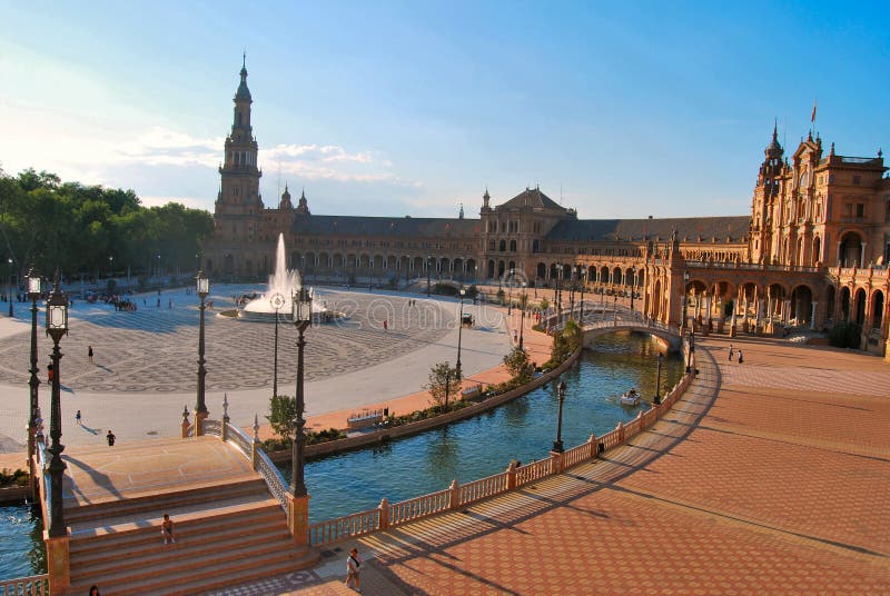 The Place of Spain in Seville Stock Image - Image of palace, castle
