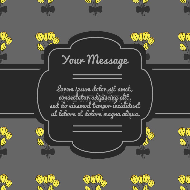 Place for text with flowers. Mourning frame. Funeral card.