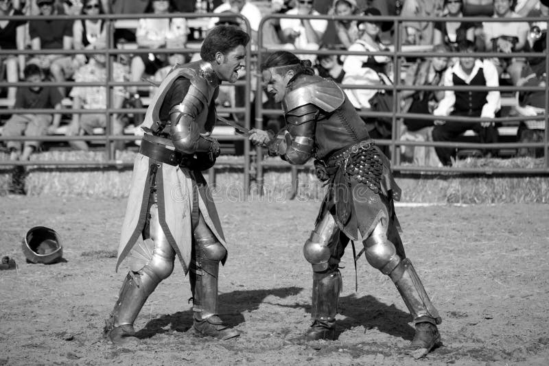 Placer Faire - batalla 15 del renacimiento de los caballeros imágenes de archivo libres de regalías Placer Faire - batalla 15 del renacimiento de los caballeros imágenes de archivo libres de regalías