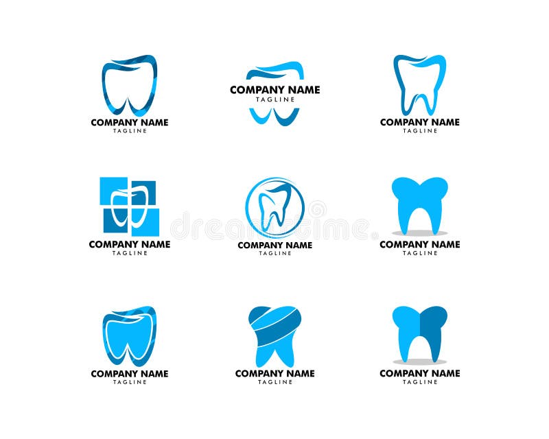 Placez de la conception dentaire d'icône d'illustration de vecteur de calibre de logo illustration stock Placez de la conception dentaire d'icône d'illustration de vecteur de calibre de logo illustration stock