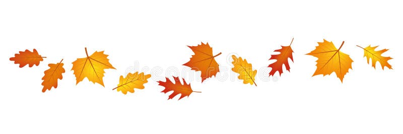 Placez des feuilles d'automne dans le vent sur le fond blanc illustration stock