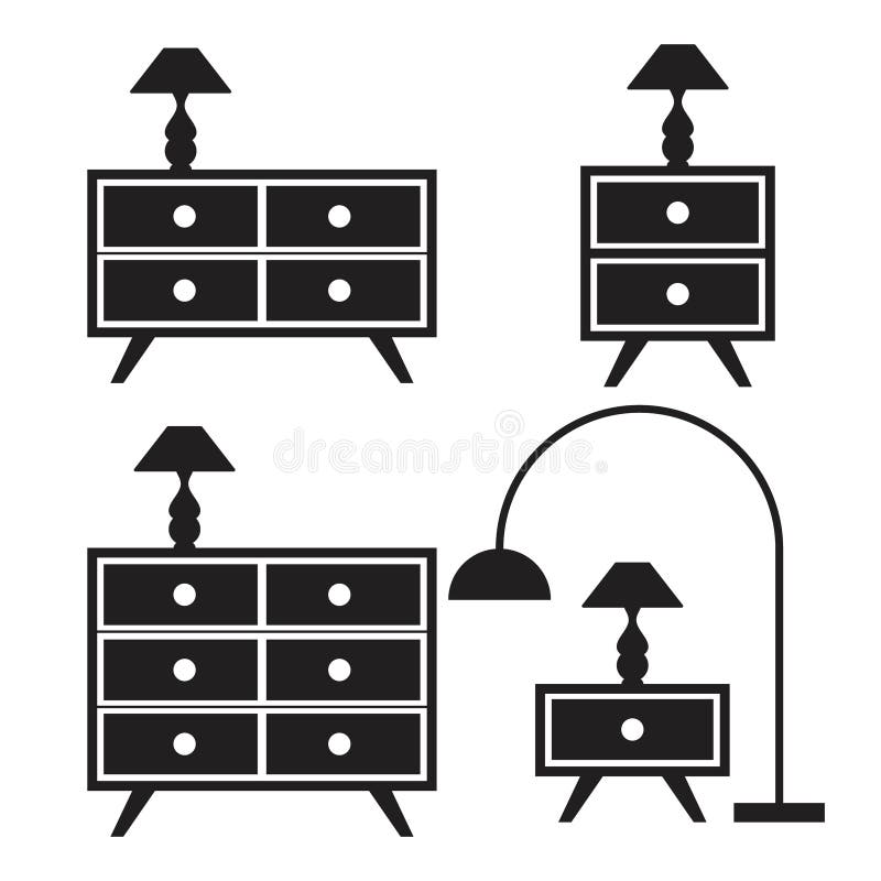 Placez la conception de l'avant-projet intérieure de meubles de silhouette illustration libre de droits Placez la conception de l'avant-projet intérieure de meubles de silhouette illustration libre de droits
