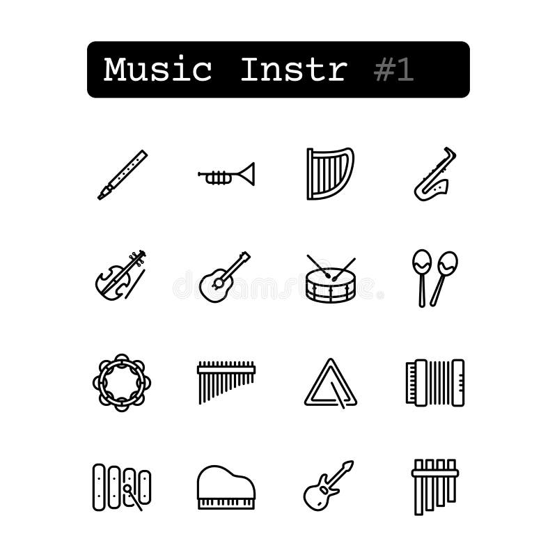 Placez la ligne icônes Vecteur Le klaxon de musique a placé 3 illustration libre de droits Placez la ligne icônes Vecteur Le klaxon de musique a placé 3 illustration libre de droits