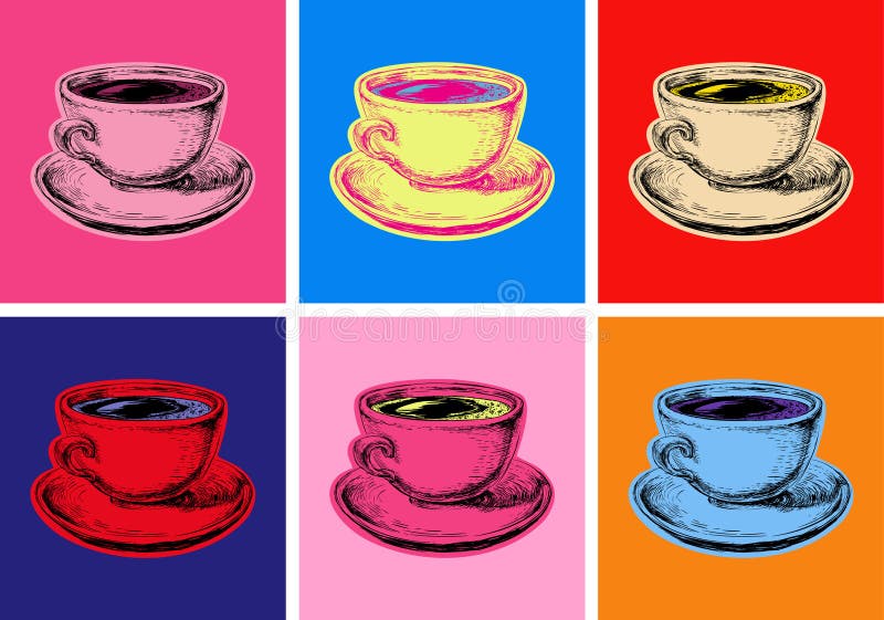 Placez le bruit Art Style d'illustration de vecteur de tasse de café