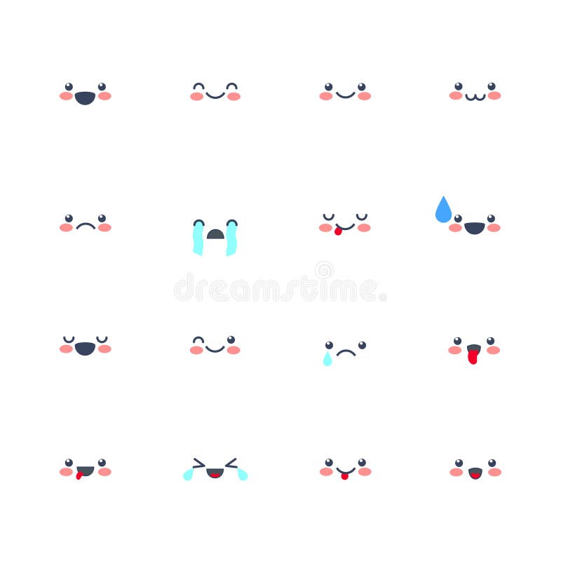 Placez les icônes souriantes pour des applications et la causerie Émoticônes avec différentes émotions d'isolement sur le fond bl illustration de vecteur Placez les icônes souriantes pour des applications et la causerie Émoticônes avec différentes émotions d'isolement sur le fond bl illustration de vecteur