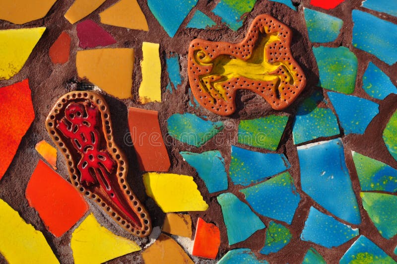 Placă ceramică mozaic colorată stock photo