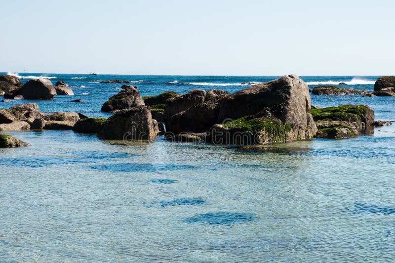 Plage d'Algarrobo photographie stock Plage d'Algarrobo photographie stock