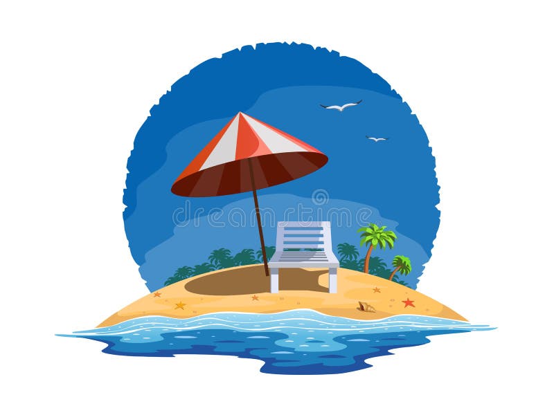 Plage d'été illustration de vecteur Plage d'été illustration de vecteur