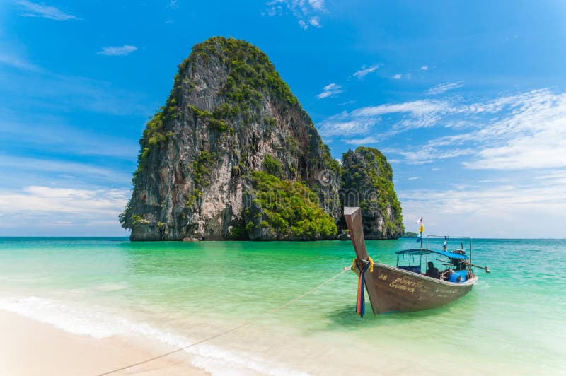 Plage de Laem Phra Nang, Krabi, Thaïlande, Asie image libre de droits Plage de Laem Phra Nang, Krabi, Thaïlande, Asie image libre de droits