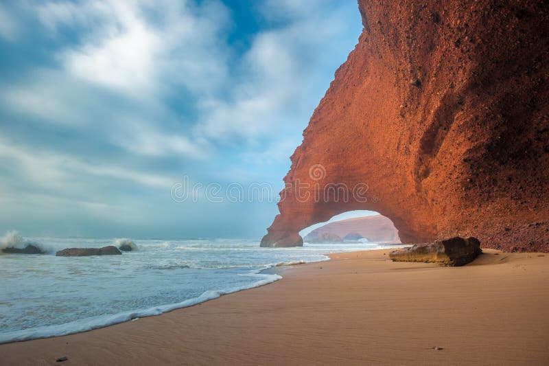 Plage de Legzira, Maroc photos stock Plage de Legzira, Maroc photos stock