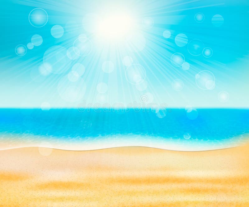 Plage de mer d'été illustration libre de droits Plage de mer d'été illustration libre de droits