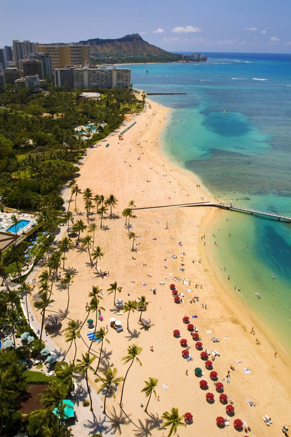 Plage de Waikiki, Oahu, Hawaï photo libre de droits Plage de Waikiki, Oahu, Hawaï photo libre de droits