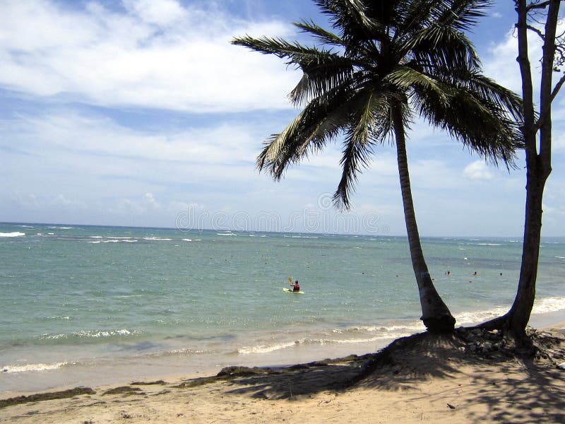 Plage des Caraïbes : kayaking images libres de droits Plage des Caraïbes : kayaking images libres de droits