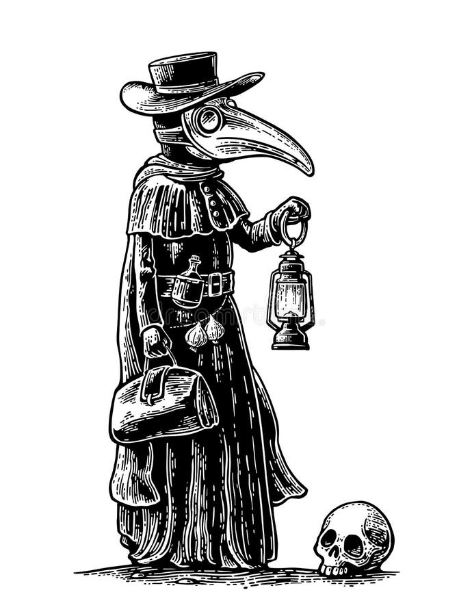 Download Plague, Doctor With Bird Mask,suitcase, Lantern, Garlic ...