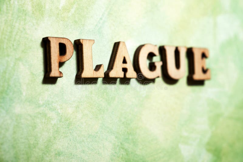 Plague word view stock photo. Image of character, inscription 181087152
