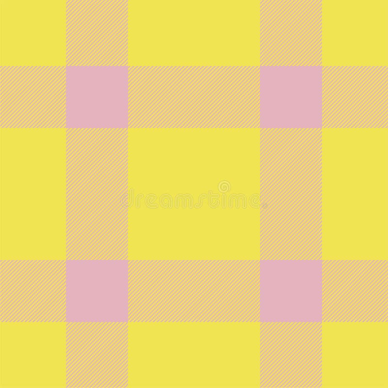 Plaid Seamless Pattern in Yellow. Check Fabric Texture Stock Vector