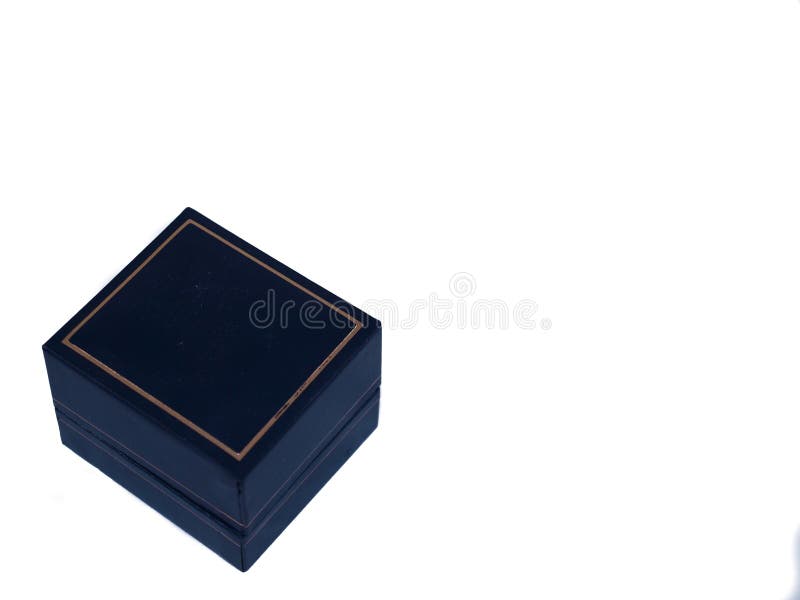 Plain Blue Ring Box stock photo. Image of holiday, marriage 7878122