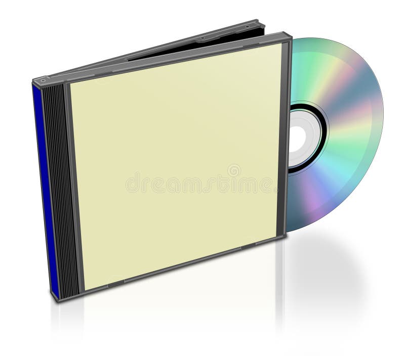 Común disco compacto envoltura en blanco.