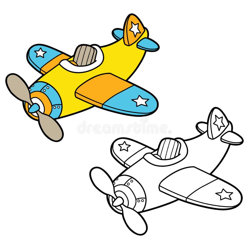 toy plane clipart coloring