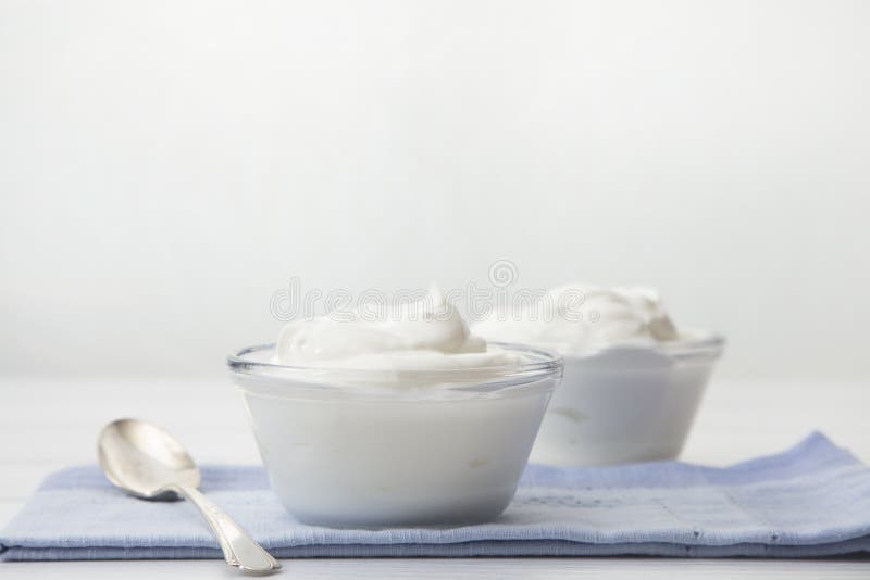 Plain Greek Yogurt stock image. Image of cream, light 126481461