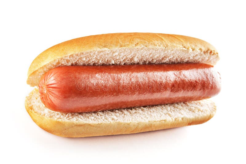 Plain Hot Dog With Big Sausage Stock Image Image of isolated, sausage