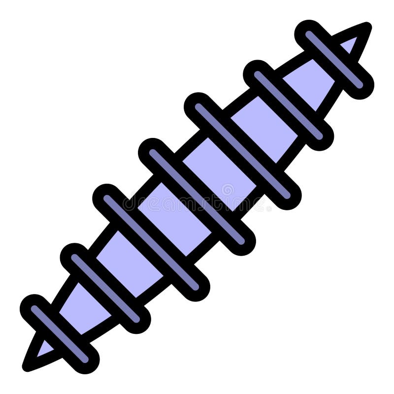 Plain suture icon color outline vector stock illustration