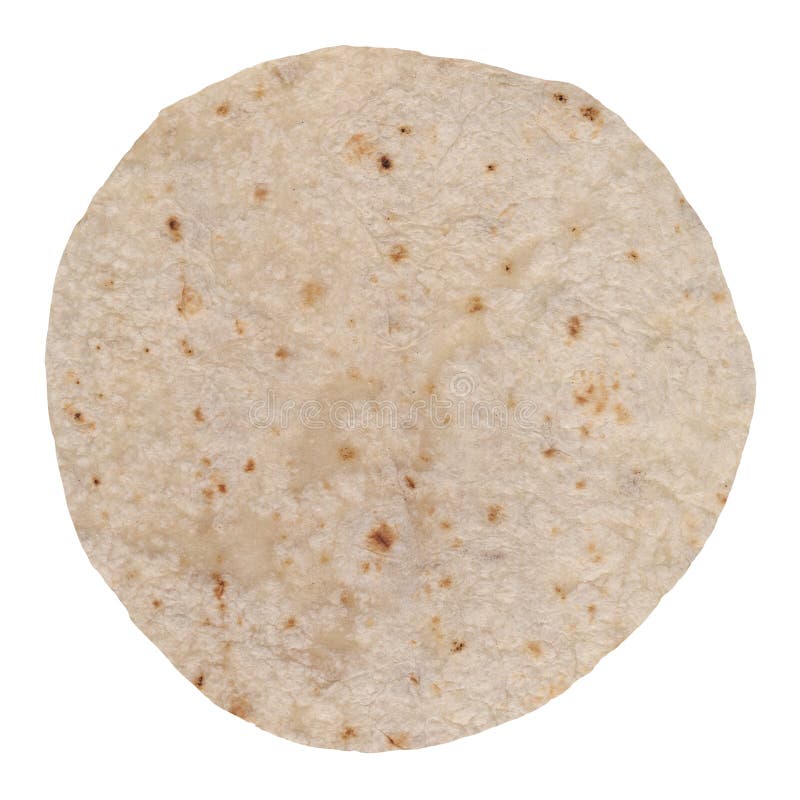 Plain Tortilla Wrap Isolated on White from Above Stock Photo Image of