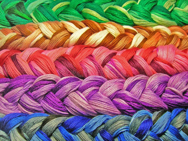 Plait cotton thread stock photo. Image of sewing, green 11367678